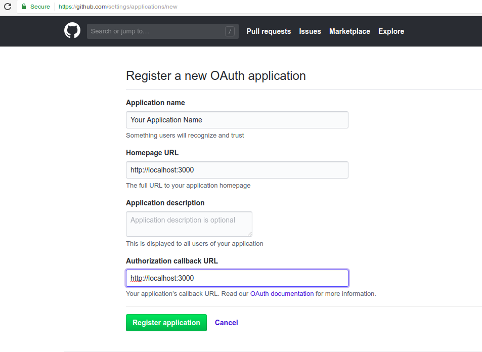 github create app